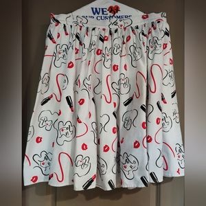 Makeup lipstick print swing skirt : Vixen by Micheline Pitt